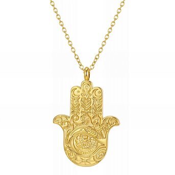 "evil eye" Necklace, 18K Gold Plated Steel