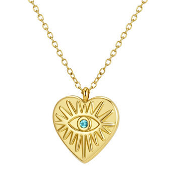 "Heart" Necklace, 18K Gold Plated Steel