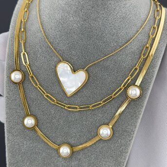 18K gold plated Stainless steel  "Heart" necklace, Intensity