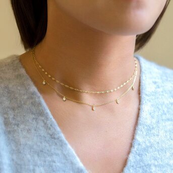 18K gold plated Stainless steel necklace, Intensity